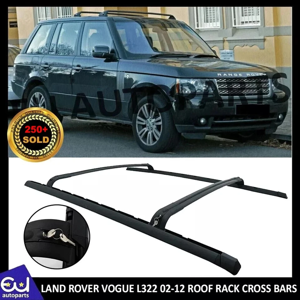 FOR RANGE ROVER VOGUE L322 02-12 BLACK ROOF RAIL RAILS RACK CROSS BARS OEM STYLE - Image 1 of 4