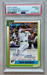 2025 Topps Series 2 - 1990 Baseball Auto Zach Dezenzo (RC) #90B2-ZD PSA 9 - Picture 1 of 2
