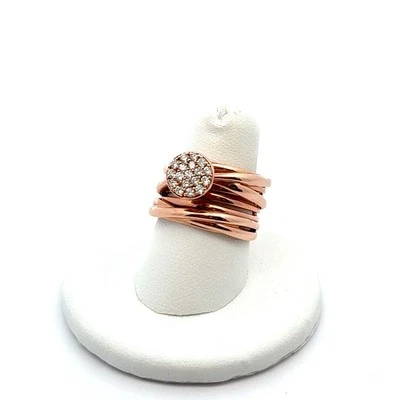 EFFY Designer 14k Rose Gold & Diamond Pave Ring Size: 7.5 - Image 1 of 4