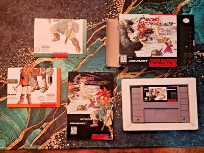 Chrono Trigger SNES Game in original box, posters, and instruction manual - Image 1 of 4