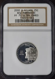 2000-S New Hampshire Silver State Quarter - NGC PF70 Ultra Cameo - ✪COINGIANTS✪ - Picture 1 of 2