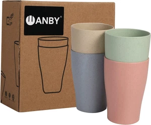 Wheat Straw Cups Unbreakable Plastic Cup Reusable Drinking Glasses Eco-Friendly - Picture 1 of 12