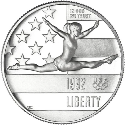 1992 S Olympics Proof Gymnast Commemorative Half Dollar - Image 1 of 4