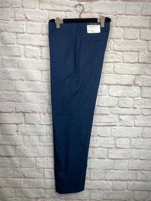 NEW NAUTICA Mens Blue STRETCH GLEN PLAID Business Dress Pants Slacks 36Wx30L - Image 1 of 4