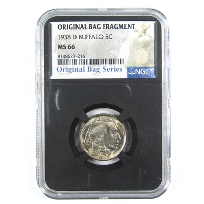 1938 D Buffalo Nickel MS 66 NGC 5c Original Bag Fragment SKU:I14583 - Image 1 of 4