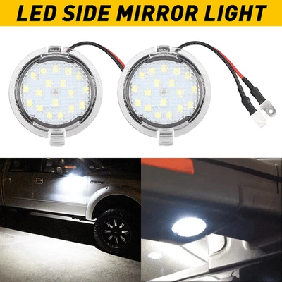 Xenon White Puddle LED Lights For Ford Taurus Edge Flex F150 Side Mirror Lights - Image 1 of 4