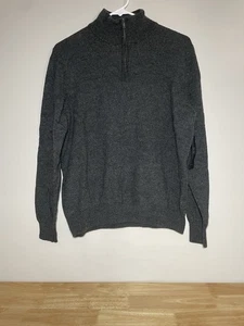 NWT Christian Lacroix 1/4 Zip Sweater 100% Merino Wool Mens XL Gray Long Sleeve! - Picture 1 of 15