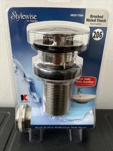 Keeney Stylewise Push Botton Bathroom Sink Drain  K820 75BN 206 Brush Nickel - Picture 1 of 5