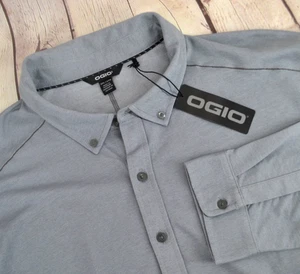 OGIO Men's Code Stretch Long Sleeve Button Up Shirt SIZE 2XL Gray NWT - Picture 1 of 7