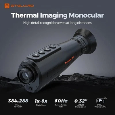GTGUARD Ai 384x288 Thermal Monocular 60Hz 15mm Lens Night Vision Hunting Scope - image 1 of 4