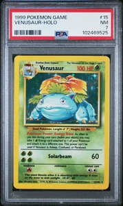 1999 Pokemon TCG Venusaur 15/102 - Holo - PSA 7 TCG Unlimited Base Set - Picture 1 of 2