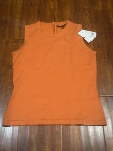 Banana Republic Burnt Orange Silk Blend Sleeveless Crewneck Sweater Size S NWT - Picture 1 of 10