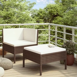 Gartenmöbel 2-tlg. Poly Rattan Lounge Sofa Fußhocker mehrere Auswahl vidaXL - Bild 1 von 21