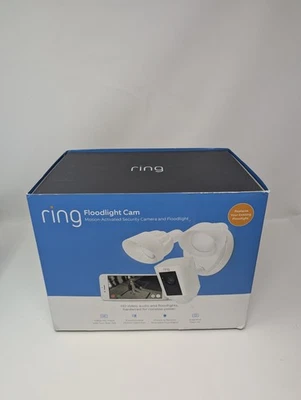 Ring Floodlight Cam Outdoor Wired Wi-Fi 1080p, White - Image 1 of 4