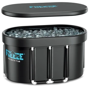 XL 129 Gals Oval Ice Bath Tub with Cover, Portable Cold Plunge for Cold Water... - Picture 1 of 7