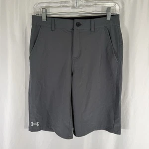 Under Armour Shorts Boys 16 (29x10) Grey Tech Feal Button Zip Chino Golf Play - Picture 1 of 8