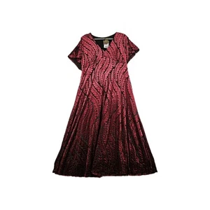 Taylor Burgundy & Black Burnout Floral Velvet Maxi Dress Size 16 - Picture 1 of 11
