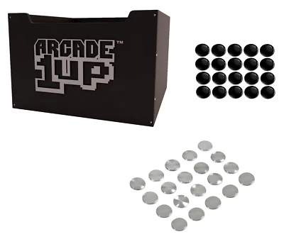 Arcade1up Riser Screw Covers Gloss Black / Chrome Screw Hole Caps x20 - Image 1 of 4