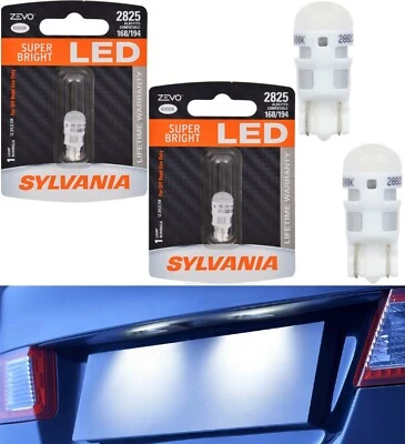 Sylvania ZEVO LED Light 2825 White 6000K Two Bulb License Plate Replace EO Color - Image 1 of 4