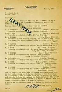 1924 letter NORTHWESTERN FINANCIAL INSTITUTIONS Detroit Michigan L. E. CUMMINGS - Picture 1 of 1