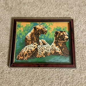 Cheetah Original Wildlife Nature Animal Painting Framed 8x10 - Picture 1 of 2