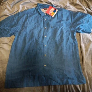 The North Face Outdoors UPF 15+ Button Up Shirt Mens Large Blue - Picture 1 of 7