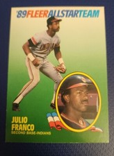 1989 Fleer All-Star Team Julio Franco Baseball Card #5 of 12