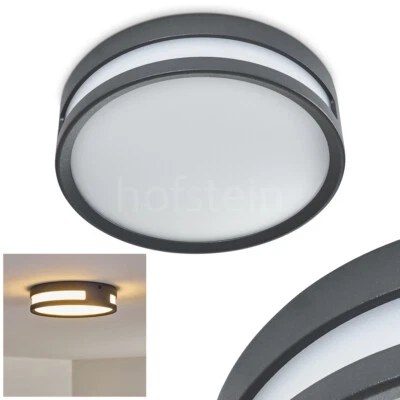 LED Terrassen Hof Haus Tür Lampe anthrazit rund Außen Decken Leuchte modern IP54 - Bild 1 von 4
