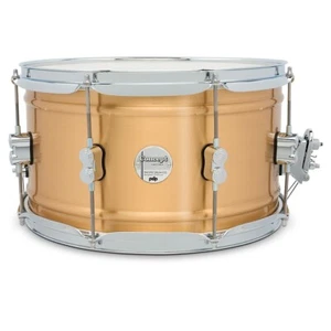 PDP by DW Concept 1.2 mm Natural Satin Brushed Brass Snare Drum 14 x 8 in. - Picture 1 of 5