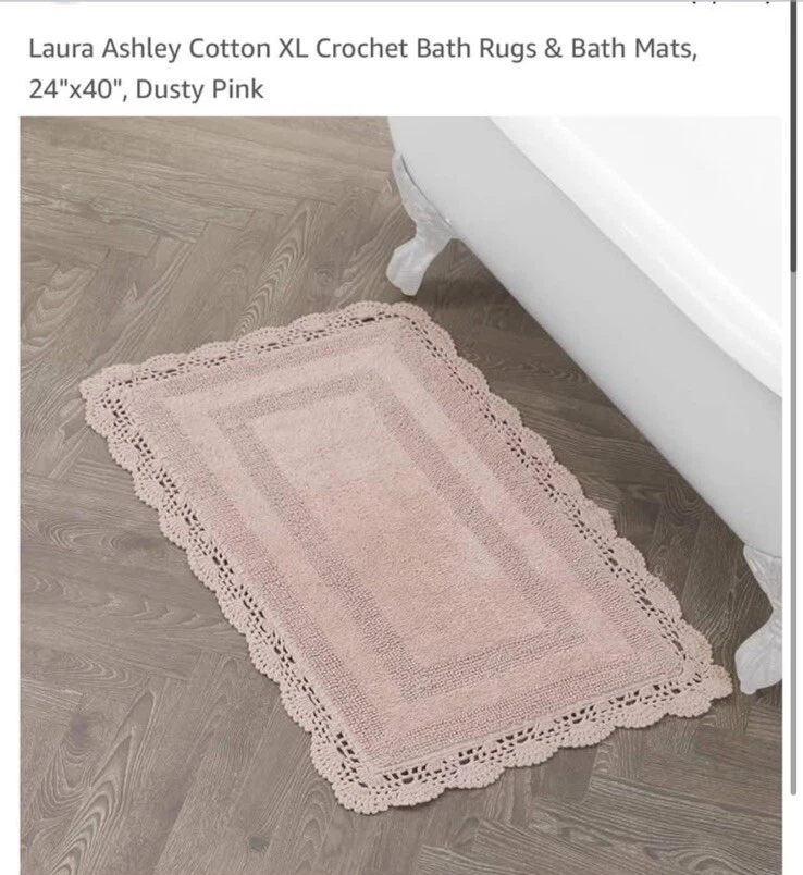 Alfombras de baño y alfombrillas de baño de algodón XL de ganchillo, 24"x40", rosa polvoriento Foto 1 de 1