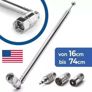 Telescopic FM Aerial Antenna Indoor For TV AM FM Radio Home Stereo Receiver 1x - Picture 1 of 12