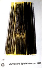 1972 Munich Olympic Poster ORIGINAL Art Vintage 25" x 40"  HANS HARTUNG  Class 3