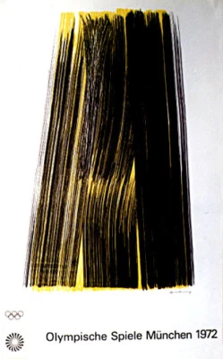 Póster Olímpico Munich 1972 (Edición 3) Arte Original Vintage 25"x40" Hans Hartung Foto 1 de 3