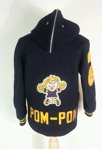 Vintage 70s 80s NCA Wool Cheerleader Jacket Coat Aloha Bowl Pom Pon Patch Riley - Picture 1 of 11