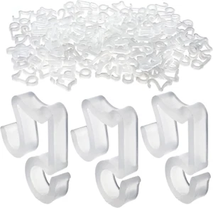 100 Pcs Outdoor Light Clips Hooks for String Lights Gutter Clips for Hanging Chr - Picture 1 of 12