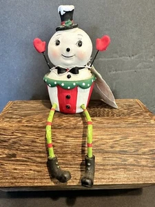 Johanna Parker Design Shelf Sitter Cupcake Snowman 4” Christmas Collectible New - Picture 1 of 5