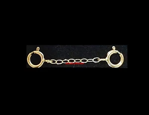 Cierre de anillo de resorte de oro amarillo de 14 K 1,2 mm doble 4,5 mm cierre extensor de cadena de seguridad de 0,75 - Imagen 1 de 4