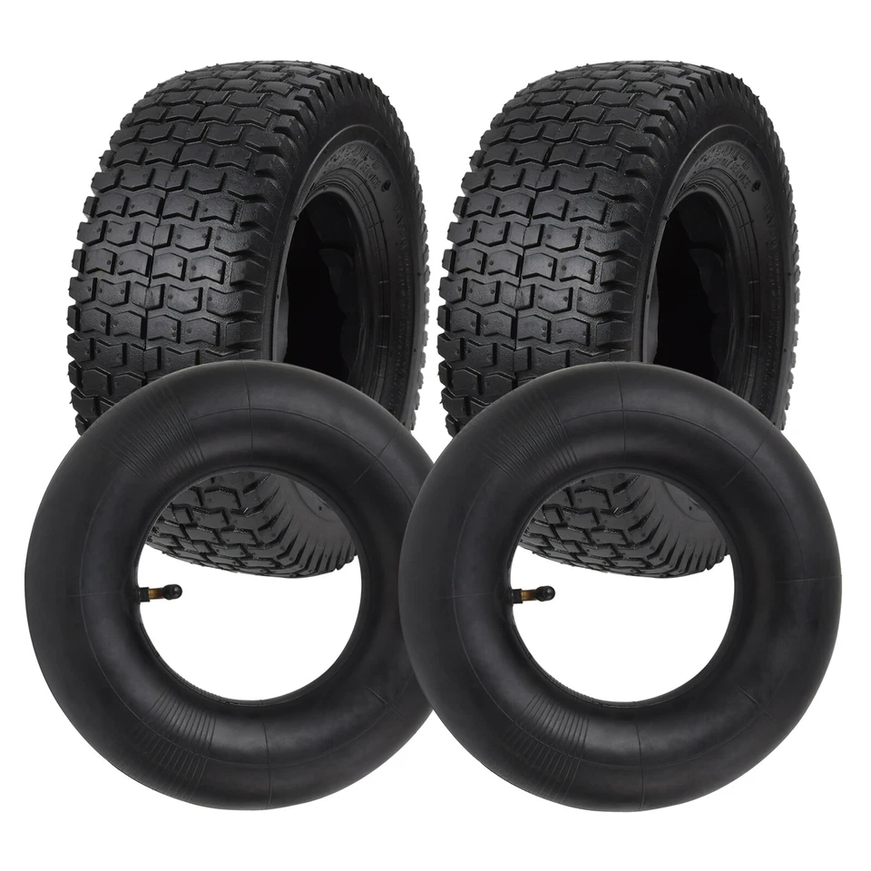 2xReifenmantel 2xSchlauch 13x5.00-6 4pr Winkelventil Aufsitzmäher Rasentraktor - Bild 1 von 4