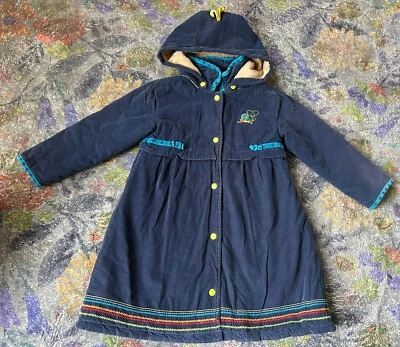 Abrigo largo forrado de piel sintética suave azul Deux Par Deux 6 7 niñas Foto 1 de 4