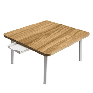 SOGA Portable Floor Table Small Square Space-Saving Mini Desk Wood-Colored - Picture 1 of 5