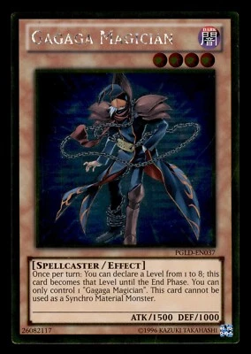 Tarjeta Yugioh Gagaga Magician PGLD-EN037 dorada rara Foto 1 de 2