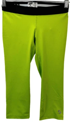 Soffe Grls DRI Capri Workout Legging 1125G- Lime/Black, Medium - Image 1 of 4