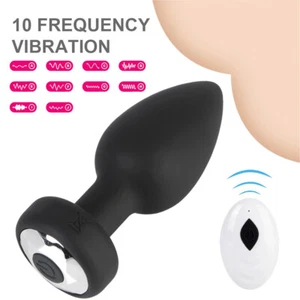 Vibrating Butt Plug Anal Dildo Prostate Massager Vibrator Sex Toys for Men Women - Picture 1 of 12