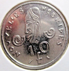 1967 NEW HEBRIDES 10 FRANC COIN - # 57/3/25 - Picture 1 of 3