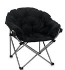 New Foldable Faux Fur Lounging Club Chair in Charcoal, College Room, Teens, Kids