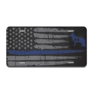 SignMission A-LP-03-577 Thin Blue Line K9 Aluminum License Plate - Picture 1 of 1
