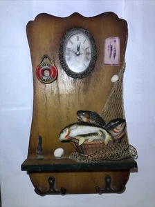 Vintage Hanger x4 and Fisherman's Clock. Handmade. Nice Gift  - Picture 1 of 8