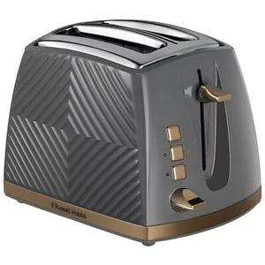 Russell Hobbs Groove 2 Slice Toaster Grey Gold, Wide Slots, Reheat, 850W 26392 - Picture 1 of 1