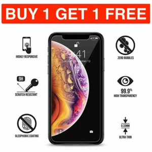 SALE Screen Protector For Apple iPhone X 11 XR 12 - Tempered Glass 100% Genuine - Picture 1 of 5