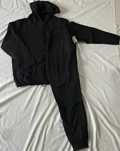 HOODIE AND SWEATPANTS TECH FLEECE STYLE SET NEW ALL BLACK WARM SOFT JOGGERS WOW - Picture 1 of 2